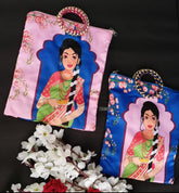 Indian Women's Print Designer Handbag, Baby Shower/Mom To Be Gifting Bags, Baby Shower's Return Gift